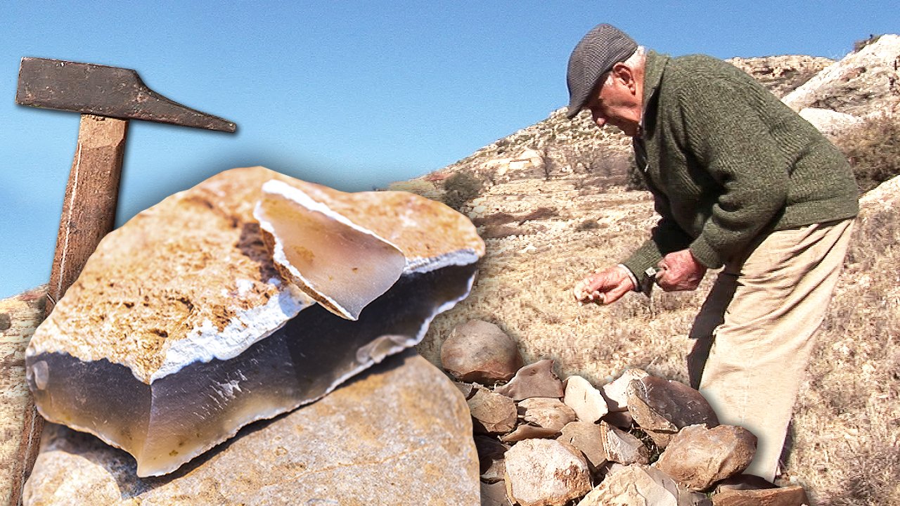 Sílex o pedernal. Búsqueda de esta roca milenaria en el campo y su uso para fabricar trillos
